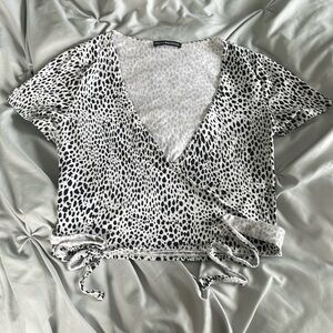 Animal Print wrap top